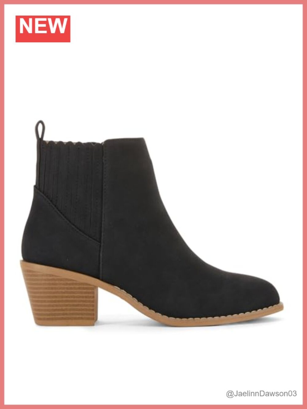 Faux Suede Ankle Booties Block Heel Pointed Toe Pull On